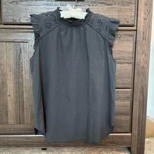 Loft Eyelet Flutter Sleeve Top